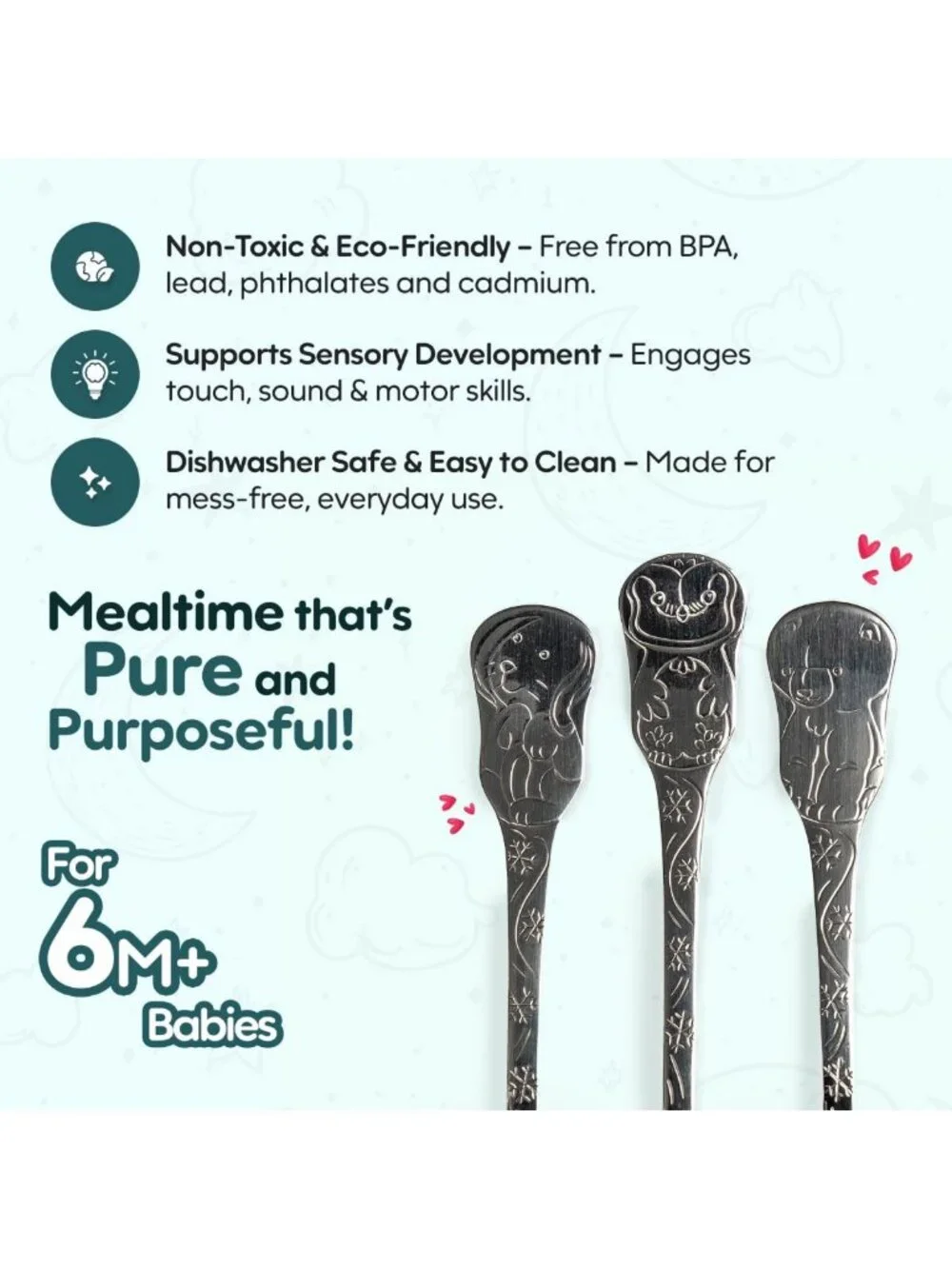 Non-Toxic Stainless Steel Baby Flatware Set - Safe, Durable & Made in USA